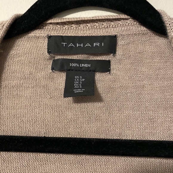 100% linen Tahari cardigan size S - Picture 2 of 4